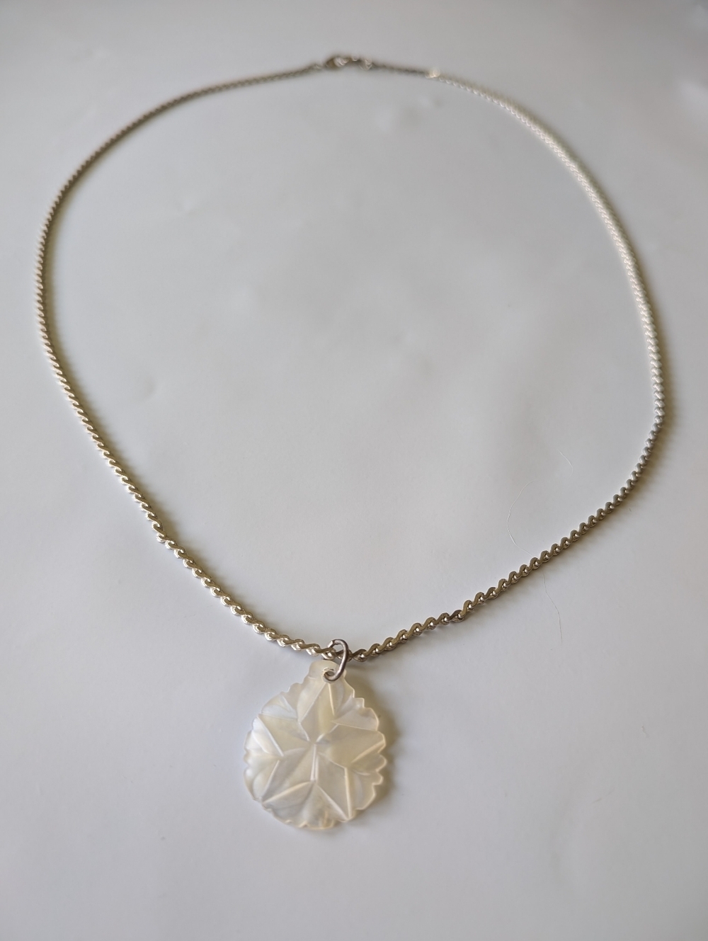 Silver And Shell Pendant Necklace